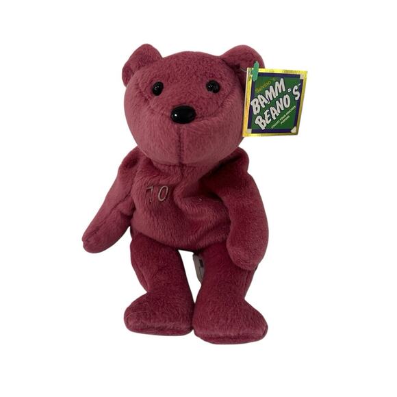 Salvino's Bamm Beano's MLB Chipper Jones #10 Pink Plush Beanie Bear New - Picture 1 of 7
